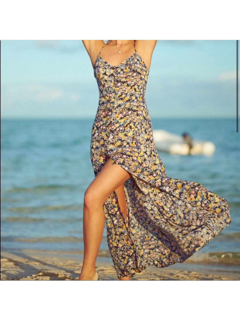 NEW Red Carter Mika Dress Floral Maxi Summer Dress Button Front Size Medium